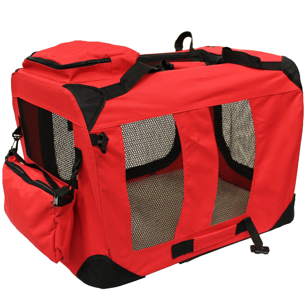 Mool Lightweight Fabric Pet Carrier Crate With Fleece Mat And Food Bag