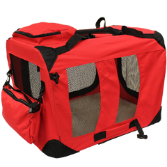 Mool Lightweight Fabric Pet Carrier Crate With Fleece Mat And Food Bag